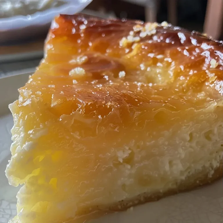 Bolo de Abacaxi Gelado em close, com camadas visíveis e cobertura cremosa.