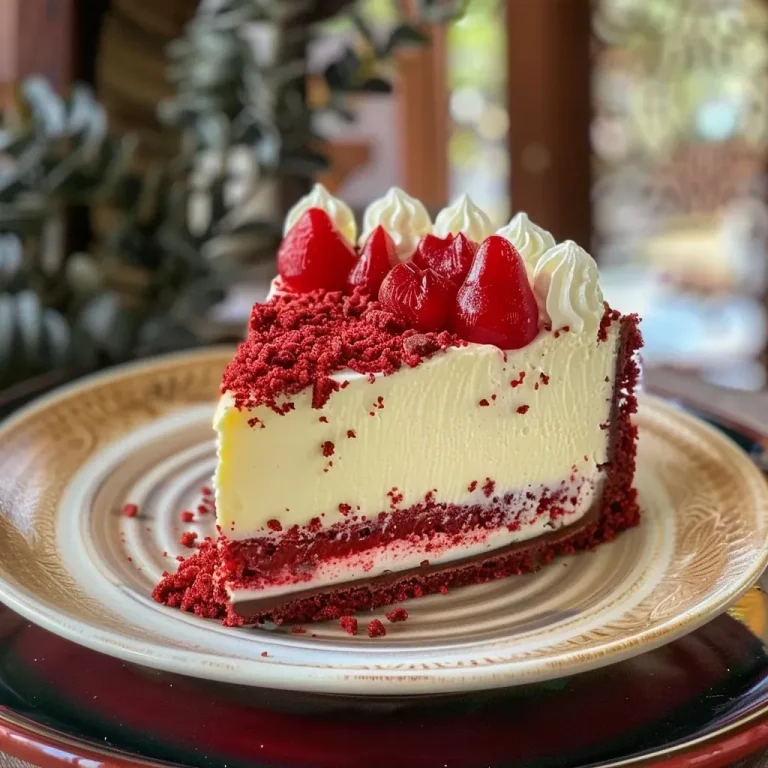 Descubra o Sabor Irresistível do Bolo Red Velvet com Cheesecake! Bolo Red Velvet em camadas, com recheio de cheesecake visível.