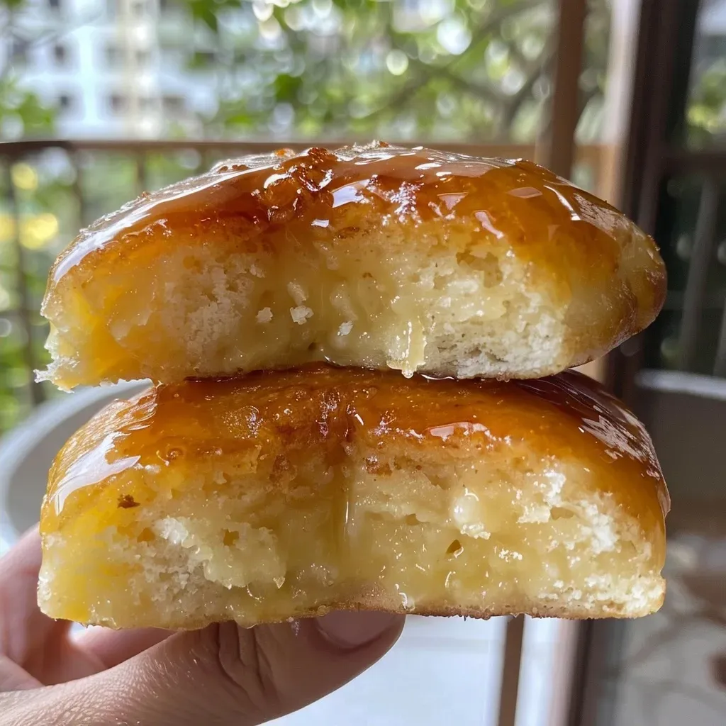 Fatia de Bolo Toalha Felpuda com cobertura cremosa de leite de coco.