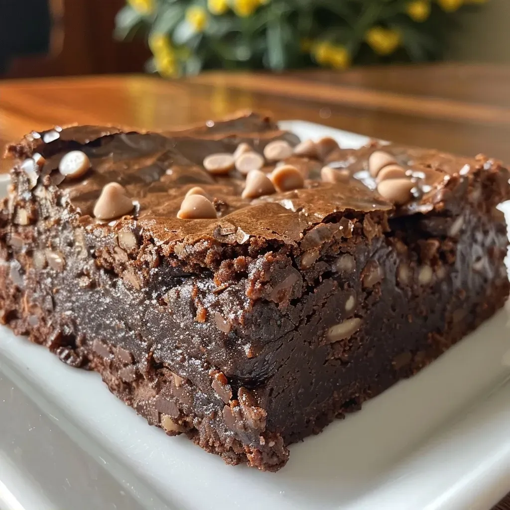Prato com brownies de chocolate e pedaços de nozes.