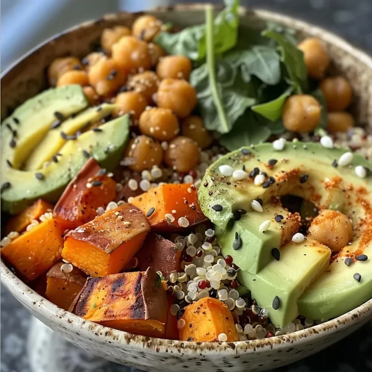Um Festival de Sabores: Prepare Seu Buddha Bowl Vegano com Alegria! Bowl vegano com quinoa, grão-de-bico e abacate.