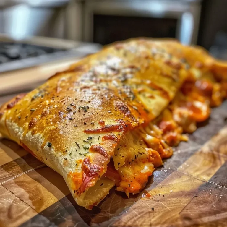 Calzone Proteico: Uma Explosão de Sabor e Energia para Seu Dia Calzone proteico recheado com frango e queijo.