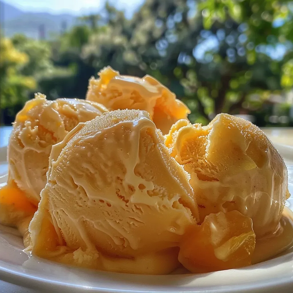 Copo de chá gelado de pêssego refrescante com frutas ao lado.