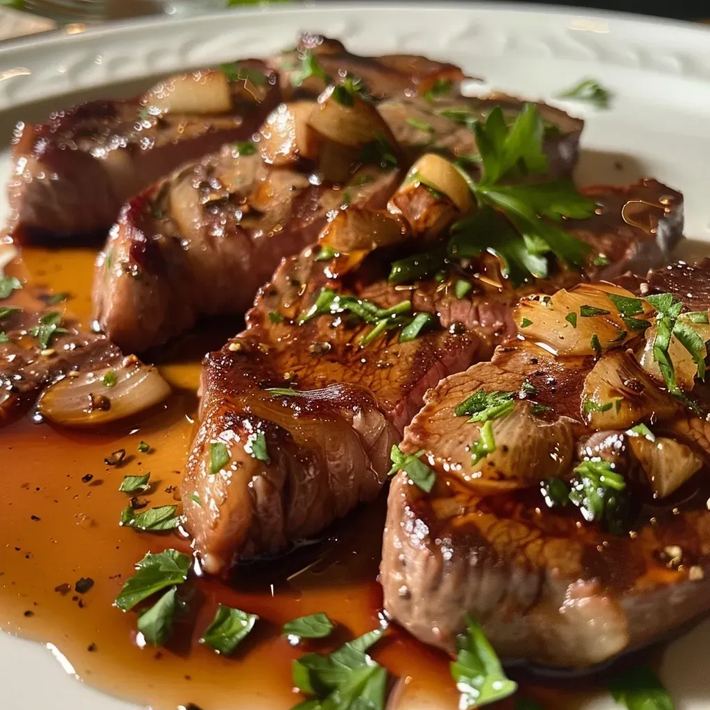 Prato de costelas de carne suculentas com molho de mel e alho.