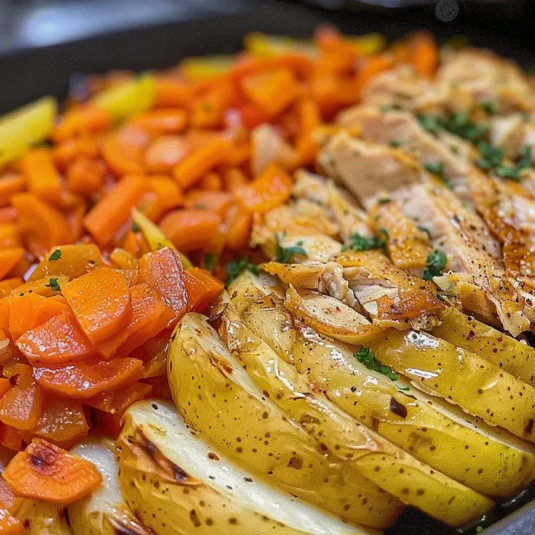 Ensopado de frango e batata em um prato, com pedaços suculentos e vegetais.