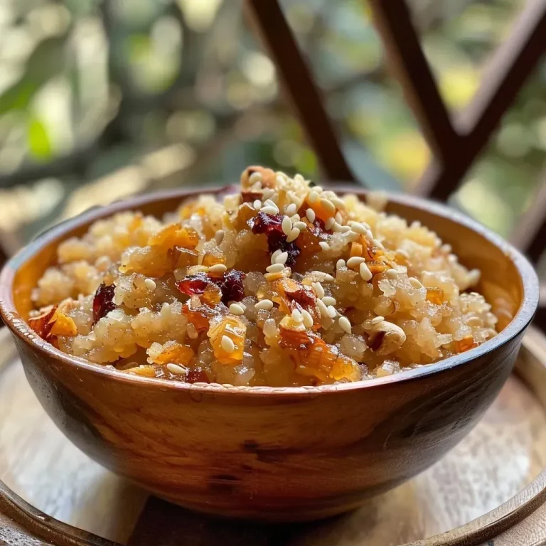 Farofa de Castanhas e Frutas Secas: A Receita que Vai Encantar Seu Almoço! Farofa de castanhas e frutas secas em uma tigela.