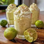 Copo de limonada suíça cremosa com gelo e hortelã.