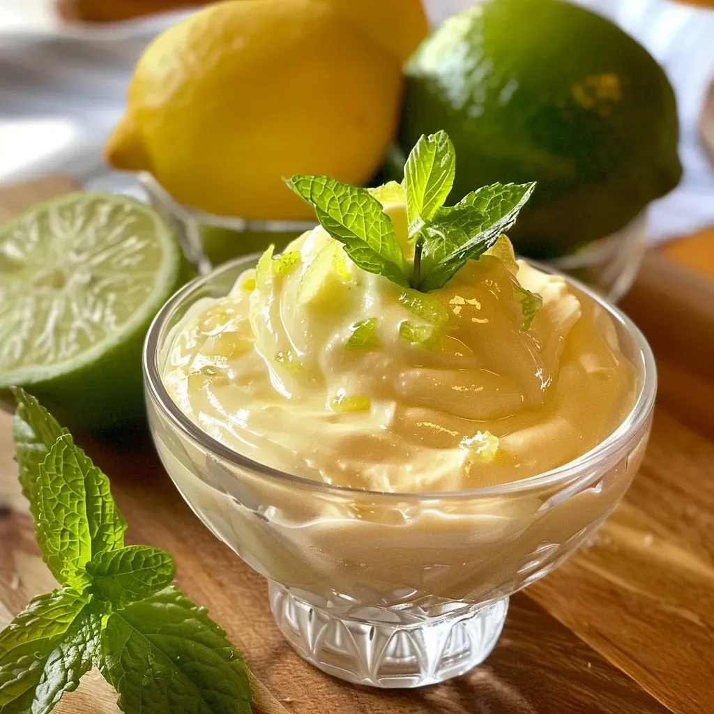 Mousse de Limão com textura suave e brilhante.