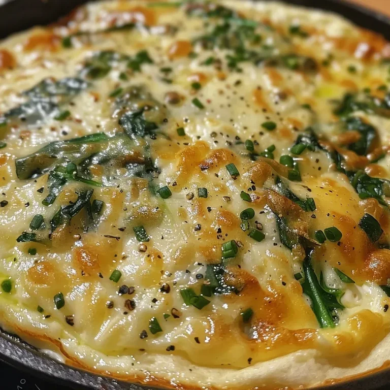 Panqueca de espinafre com recheio visível em close.