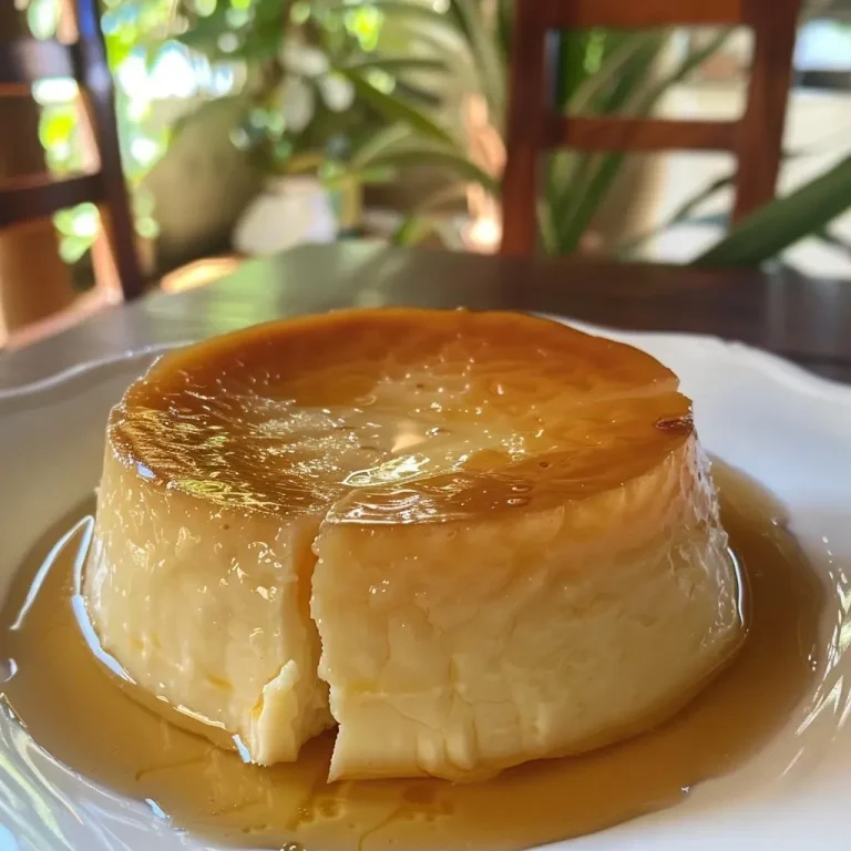 Pudim de doce de leite proteico em close, com textura cremosa.