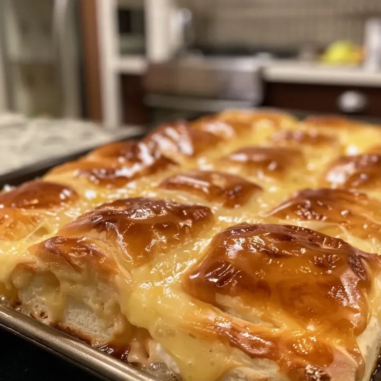 Pudim de Pão dourado e cremoso em uma travessa.