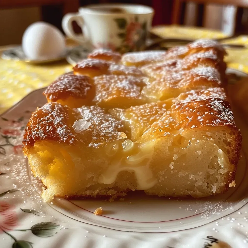Close-up de rabanada de travessa no forno, com pedaços de pão molhados no leite.