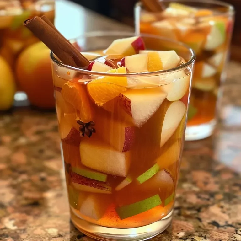 Close-up de ponche com frutas e especiarias.