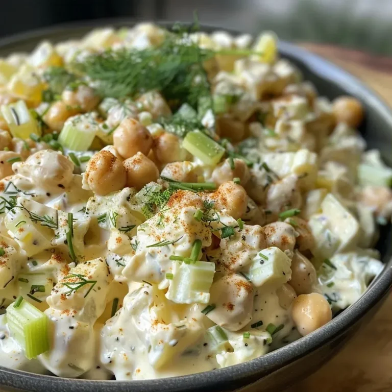 Salada de Grão-de-Bico com Iogurte Grego: Uma Explosão de Sabor e Frescor! Salada de grão de bico com iogurte grego em close.