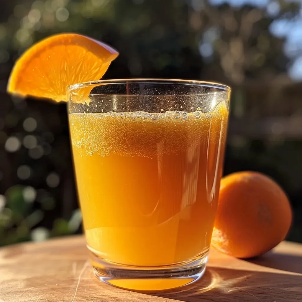 Suco detox de beterraba com laranja servido em um copo.