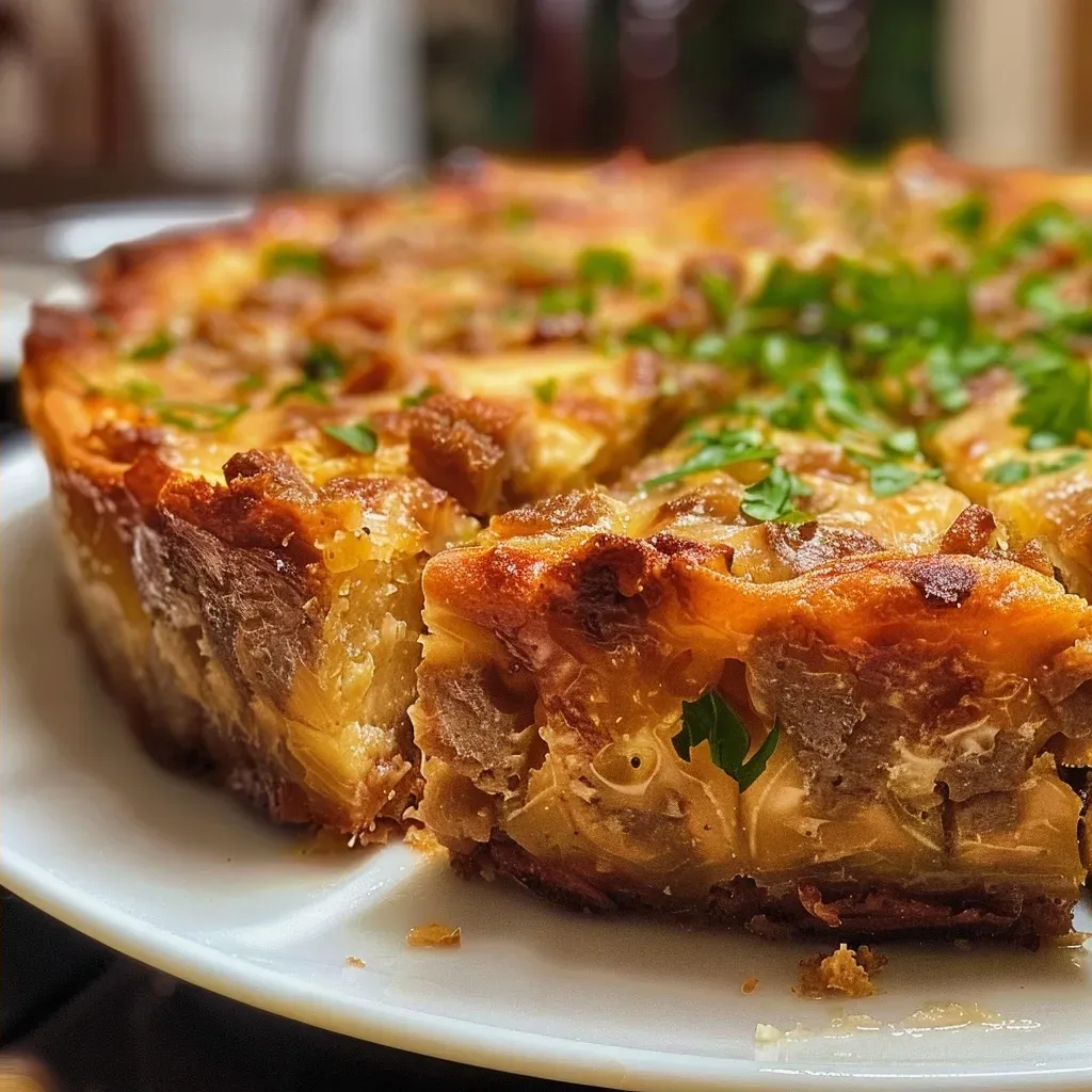 Close de uma torta salgada fácil e saborosa.