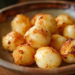 Bolinhos de queijo dourados e suculentos.
