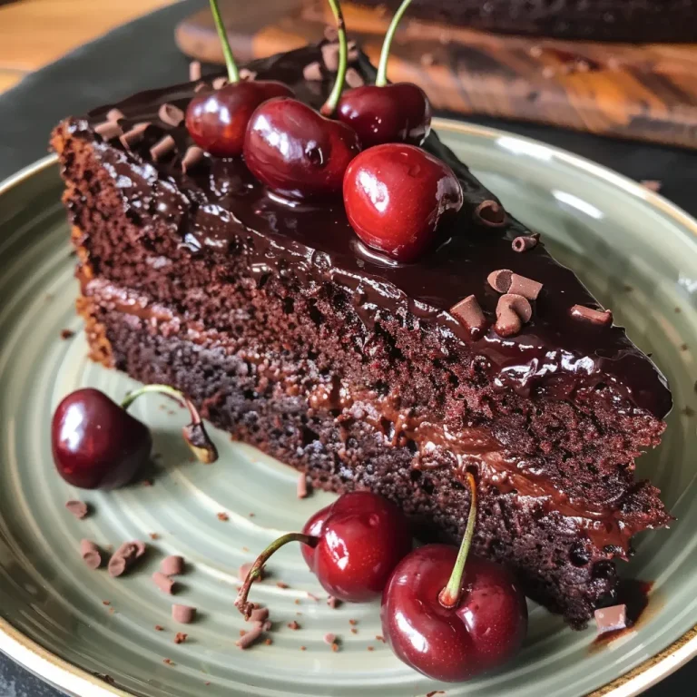 Descubra a Delícia do Bolo Floresta Negra: Uma Experiência Irresistível! Bolo Floresta Negra em uma foto de close lateral, mostrando camadas de chocolate e cerejas.